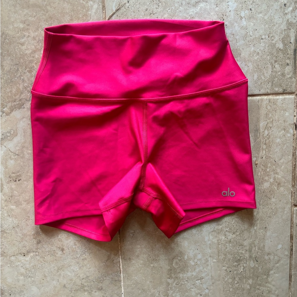 Hot Pink Alo 4 inch Biker Shorts
